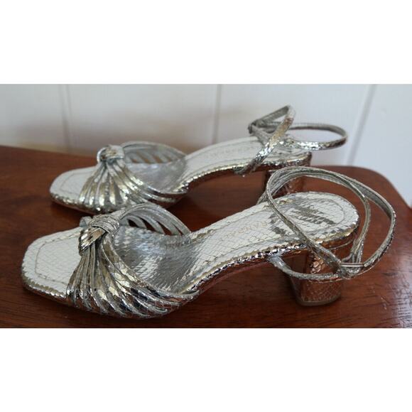 Loeffler Randall Silver Olivia Block Heel Sandal 5 - Picture 8 of 8